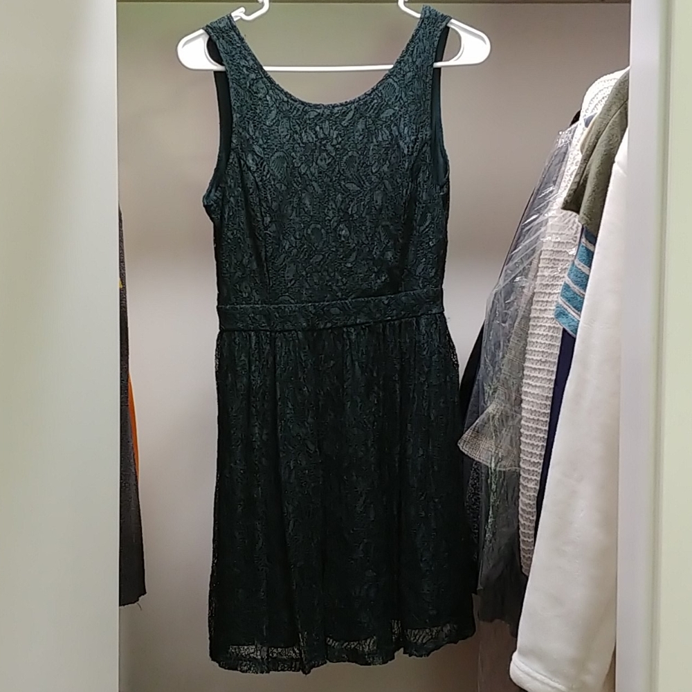 Forest green midi dress